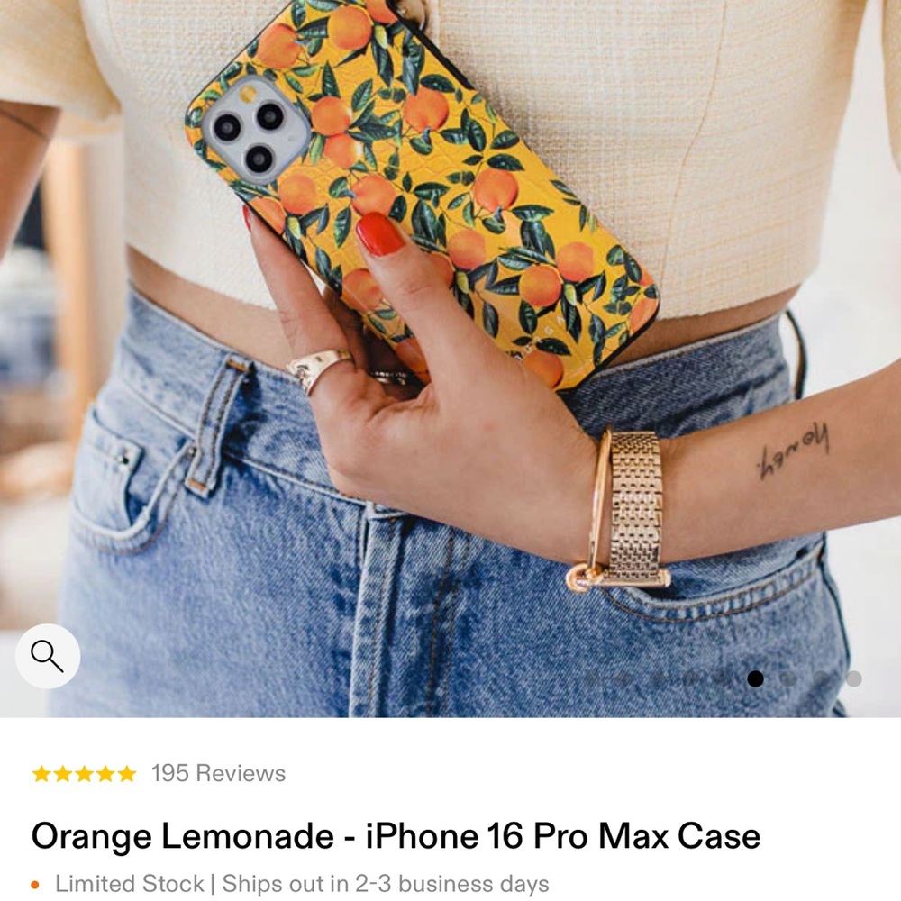 Orange Pattern Phone Case - Picture 6 of 9